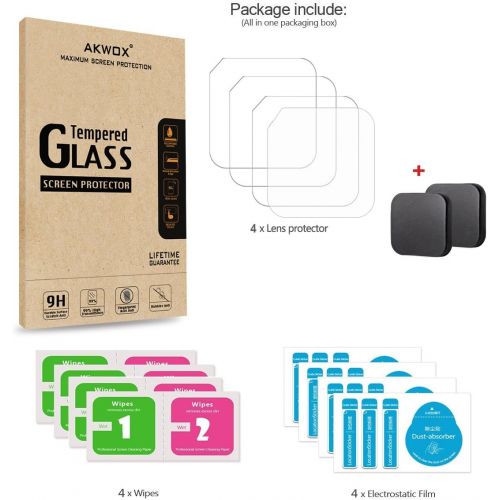  [아마존베스트]AKWOX [6 Pack] Tempered Glass Screen Protector for Gopro Hero 4 Session Hero 5 Session (4-Pack) & Lens Cap Cover (2-Pack) by Akwox