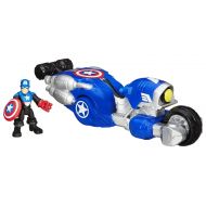 Playskool Heroes Marvel Super Hero Adventures Shield Bike Vehicle with Captain America Action Figure