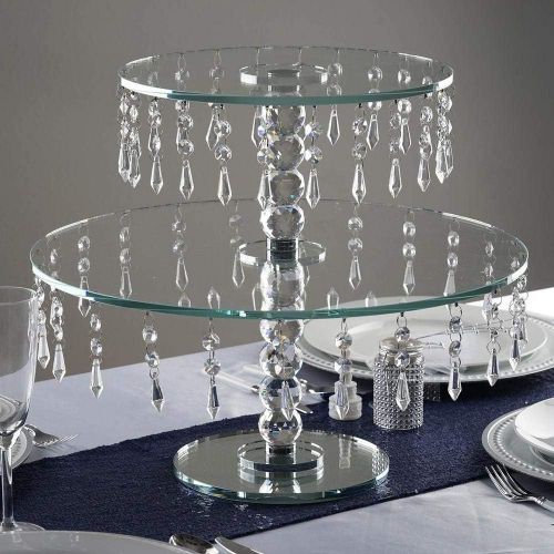  BalsaCircle 16-Inch Tall Clear Crystal Glass Round Cake Stand - Birthday Party Wedding Dessert Display Pedestal Centerpiece Riser