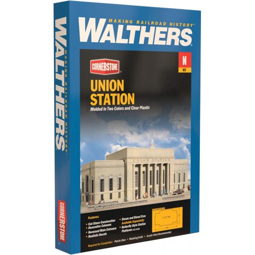  Walthers Cornerstone Series174 Plastic Kits N Scale Union Station - 16 x 6 x 5-12 40 x 15 x 16.2cm