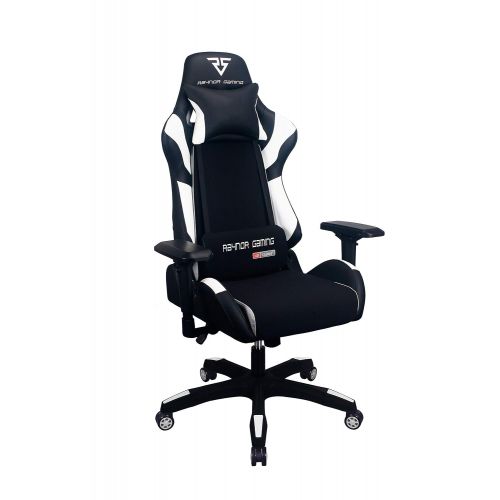  Raynor Gaming Energy Pro Series Gaming Chair Ergonomic Outlast Technology High-Back Racing Style Height Adjustable 4D Armrests Mesh and PU Leather with Lumbar Support Cushion, Head