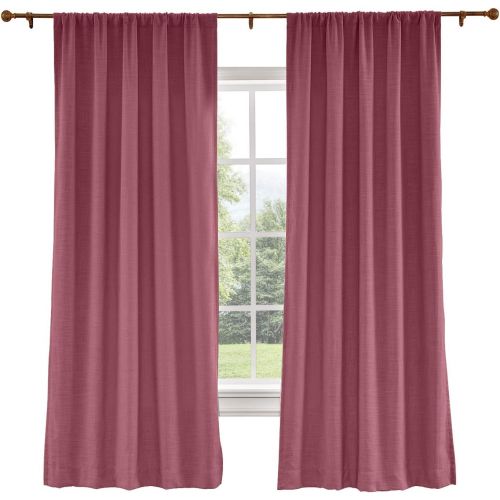  ChadMade 72W x 96L Inch Everglade Teal Polyester Linen Curtain Drapes with Blackout Lining, Rod Pocket Curtain for Sliding Glass Door Patio Door Living Room Bedroom (1 Panel) Liz C