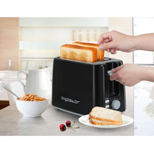  Aigostar Aigo Star Warrior 30JRL 72Scheiben Toaster Toast Tan, Defrost, Reheat And Cancel Functions 750W, Black, BPA Free. Exclusive design.