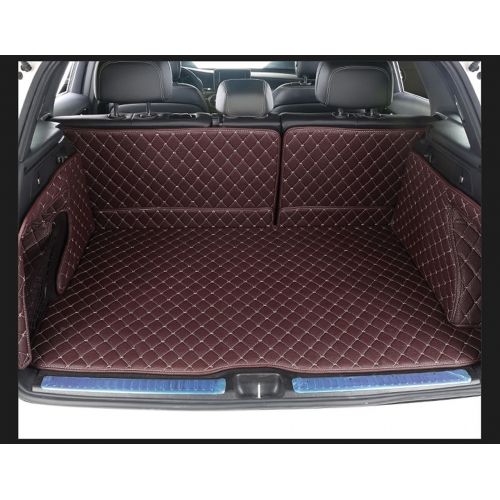  Worth-Mats 3D Full Coverage Waterproof Car Trunk Mat for Porsche Cayenne 2011-2017 with block net on the left side of trunk - Coffee