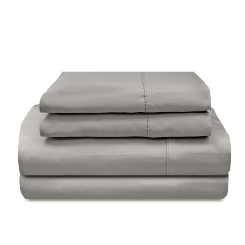  Veratex Supreme Sateen Collection 800 Thread Count 100% Egyptian Cotton Sateen Solid Designed 4 Piece Bedroom Sheet Set, King Size, Grey