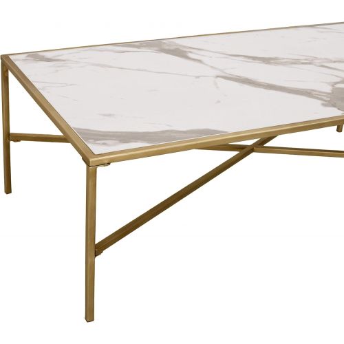  Ravenna Home Parker Coffee Table, 47.2W, Marble & Gold