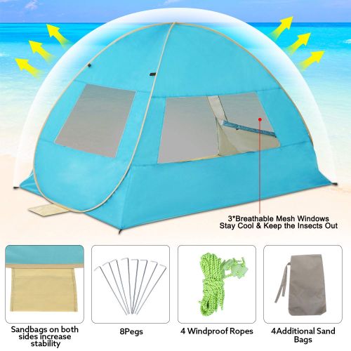  Pop up tent G4Free Pop Up Beach Tent Portable Sun Shelter Instant Outdoor Camping Cabana
