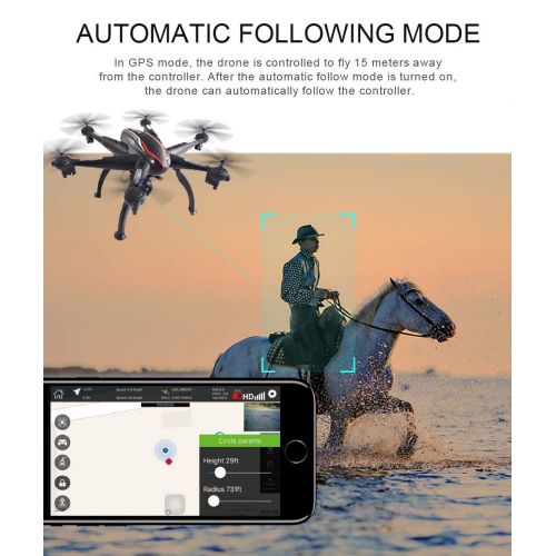  DICPOLIA Rc Helicopter Remote Control Wide-angle 1080 HD Camera 2.4G WIFI FPV Follow Me 6Axis RC Quadcopter Selfie Drone,Outdoor Racing Controllers Helicopters Drone 4 Channnel Planes For A