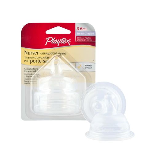  Playtex Drop-Ins NaturaLatch Silicone Nipple - Fast Flow - 2 Pack (Discontinued by Manufacturer)