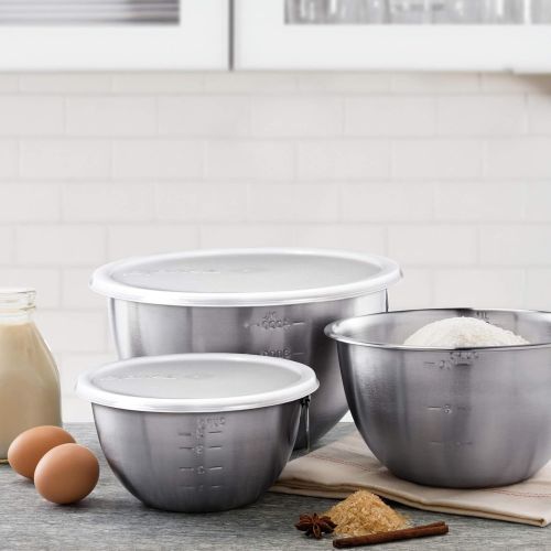  Tovolo Tight Seal, Stainless Steel Mixing Bowls with Lids - Set of 3