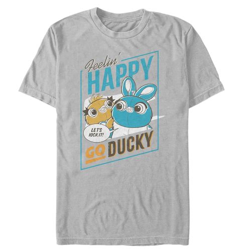  Fifth Sun Toy Story Mens 4 Happy Go Ducky & Bunny Silver T-Shirt