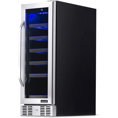  NewAir Built-In Wine Cooler and Refrigerator, 19 Bottle Capcity Fridge with Triple-Layer Tempered Glass Door, AWR-190SB