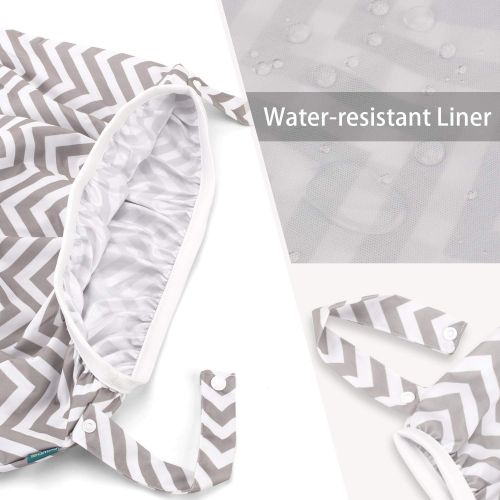  Teamoy Reusable Pail Liner for Cloth Diaper/Dirty Diapers Wet Bag, Gray Chevron