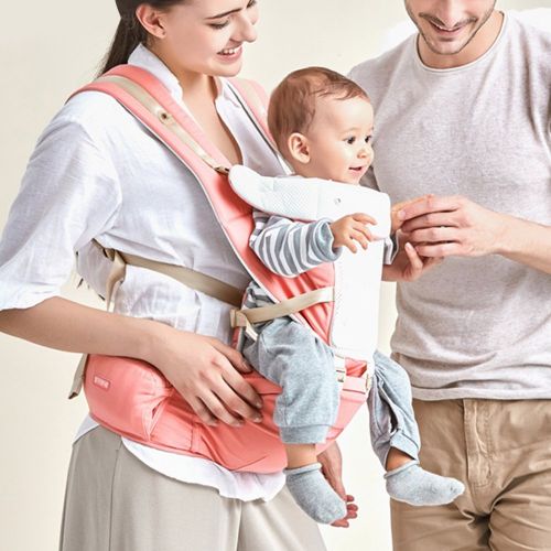  AODD Ergonomic Baby Carrier with Hip Seat Baby Carrier Wrap Backpack Front and Back Baby Hip Seat Belt Carrier 4-in-1 Carrying Position Mode Free Front and Back Carrier Perfect for