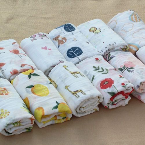  Dave-Coffey-baby blanket Baby Blanket100% Cotton Rose Fruits Print Muslin Baby Blankets Bedding
