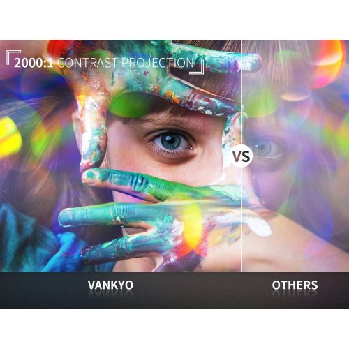  [아마존베스트]Vankyo VANKYO LEISURE 3 Mini Projector, Full HD 1080P and 170 Display Supported, 2400 Lux Portable Movie Projector with 40,000 Hrs LED Lamp Life, Compatible with TV Stick, PS4, HDMI, VGA,