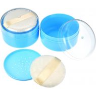 [아마존베스트]Gejoy 2 Sets After-Bath Powder Puff Box Empty Body Powder Container with Bath Powder Puffs and Sifter for Home and Travel