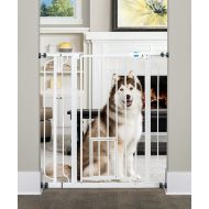 Carlson Extra Tall Walk Through Pet Gate with Small Pet Door, Includes 4-Inch Extension Kit, 4 Pack Pressure Mount Kit and 4 Pack Wall Mount Kit