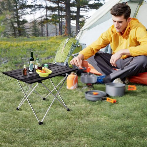 트렉 Trekology YU YUSING Portable Camping Table, S/M/L Folding Aluminum Roll Up Camp Table with Carrying Bags for Outdoor Camping, Hiking, Picnic, Beach, Fishing, Backpacking, BBQ, RV