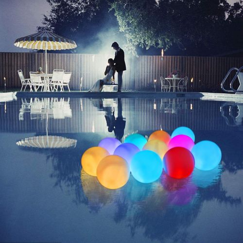  Aokely LED Ball Light 3 Floating Pool Light(Pack of 12), Waterproof Mood Lamp, 7 Colored LED Pool Ball Lights, Decorative Ball for Parties, Holiday Home Decor