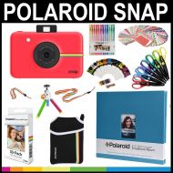 Polaroid Snap Instant Print Camera Gift Bundle + ZINK Paper (30 Sheets) + 8x8 Cloth Scrapbook + Pouch + 6 Edged Scissors + 100 Sticker Border Frames + Color Gel Pens + Frames + Acc
