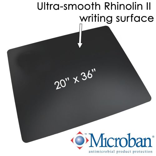  Artistic 20 x 36 Rhinolin II Ultra-Smooth Writing Pad Desk Mat with Exclusive Microban Antimicrobial Protection, Black