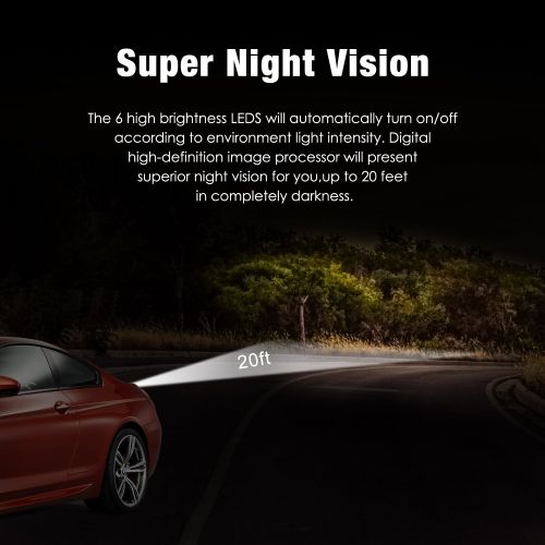  AUTO-VOX Cam1 HD Car Rear View Backup Camera of License Plate for Truck & RV with The Features of IP68 Waterproof High Brightness Light Sensor Night Vision LEDs，Fit All Cars