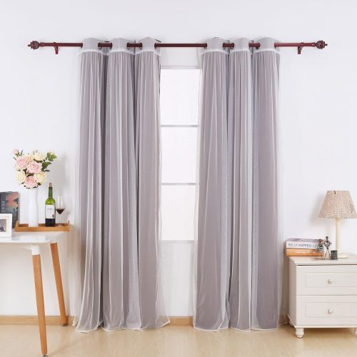  Deconovo Grommet Top Curtains Mix and Match Thermal Insulated Curtain Panel Blackout Curtians 2 Pieces Lavender and 2 White Sheer Curtain Panels Lavender 4 Panels 42X84 Inch