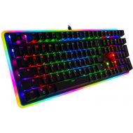 Rosewill Mechanical Gaming Keyboard, RGB LED Glow Backlit Computer Mechanical Switch Keyboard for PC, Laptop, Mac, Software Customizable - Professional Gaming Blue Mechanical Switc