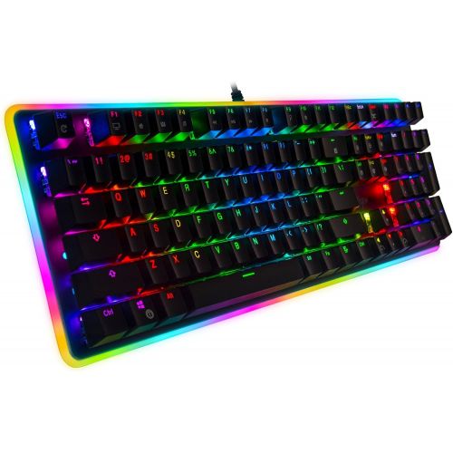  Rosewill Mechanical Gaming Keyboard, RGB LED Glow Backlit Computer Mechanical Switch Keyboard for PC, Laptop, Mac, Software Customizable - Professional Gaming Blue Mechanical Switc