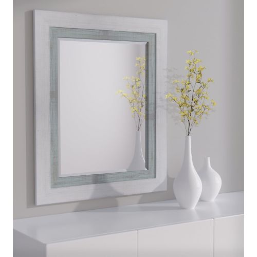  LND Reflections Framed Beveled Mirror - 30x36 or 32x44 - 12 Colors (30 x 36, Marshmallow White/Blue Grey)