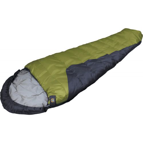  Alpinizmo High Peak USA TR 0 Mummy Sleeping Bag with Stuff Sack, GreenBlack, Regular