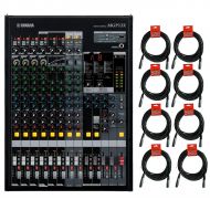 Yamaha MGP12X 12 Channel Premium Mixer with USB and FX Analog Mixer with 4-bus, 6 Mic12 Line Inputs, 2 AUX Sends and Onboard Effects Bundle with 8 Unit 20 XLR Microphone Cables