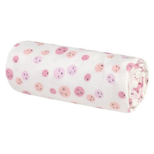  Trend Lab Be Happy Jumbo Deluxe Flannel Swaddle Blanket, Pink/White