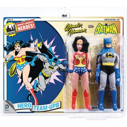 마텔 Mattel DC Batman Worlds Greatest Super Heroes Retro Two-Pack Series 3 Wonder Woman & Batman 8 Action Figure 2-Pack