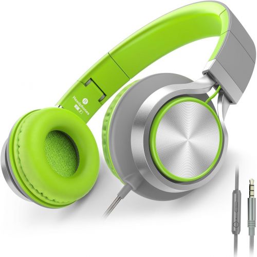  [아마존 핫딜]  [아마존핫딜]AILIHEN C8 Foldable Headphones with Microphone and Volume Control for Cellphones Tablets Smartphones Laptop Computer PC Mp3/4 (Gray/Green)