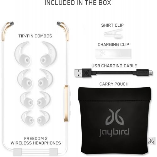  Jaybird FREEDOM 2 In-Ear Wireless Bluetooth Sport Headphones with SpeedFit  Tough All-Metal Design  Carbon
