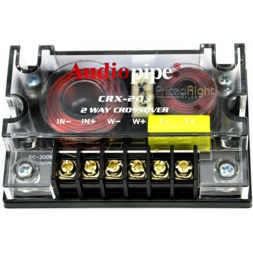  [아마존베스트]Audiopipe 300 Watts 2 Way Crossover - (4 Pack) Passive Car Audio Speaker Tweeter Mids and Highs CRX-203
