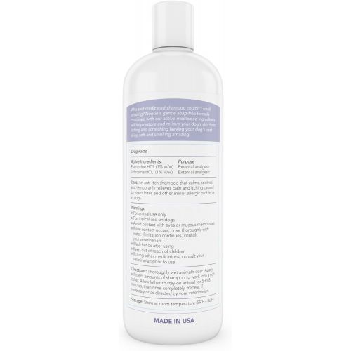  Nootie Medicated Oatmeal Dog Shampoo Anti-ITCH Maximum Strength Formulation With 1% Lidocaine HCL 1% Pramoxine HCL and Colloidal Oatmeal