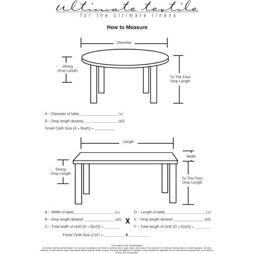  Ultimate Textile April 60-Inch Round Tablecloth - Fits Tables Smaller Than 60-Inches in Diameter