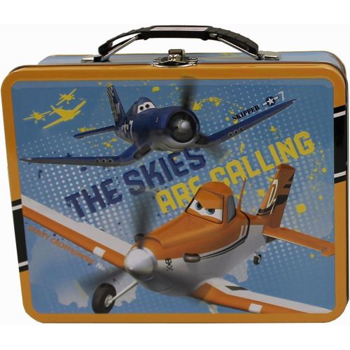 디즈니 Disney Planes Skipper & Dusty 3D Effect Raised Embossed Tin Lunch Box/Storage Tin
