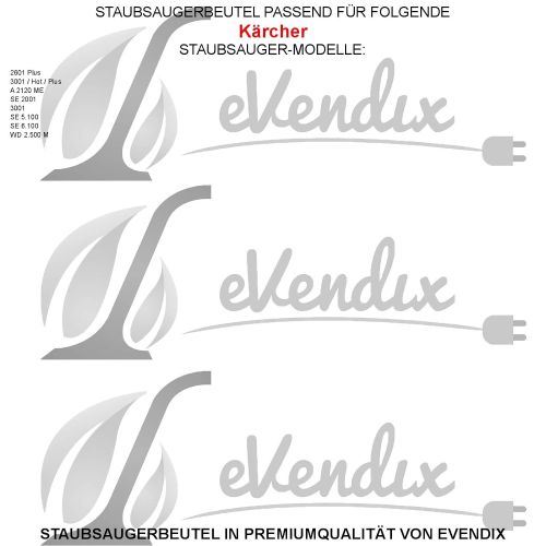  EVendix eVendix Staubsaugerbeutel passend fuer Karcher SE 5.100 | 16 Staubbeutel | kompatibel mit Swirl UNI20net