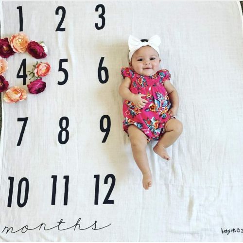  BATZkids Original Monthly Milestone Blanket, anniversary blanket, age blanket, photography background, age tracker, numbers blanket, baby milestones
