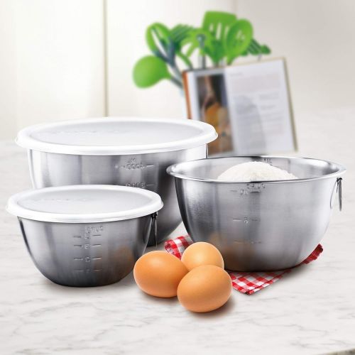  Tovolo Tight Seal, Stainless Steel Mixing Bowls with Lids - Set of 3