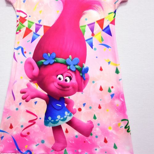  ZHBNN Trolls Toddler Little Girls Nightgown Cartoon Pajamas Princess Dress