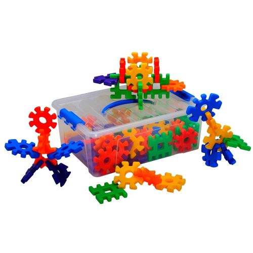  ECR4Kids 3D Building Block STEAM Manipulatives Building Block Set, Interlocking Educational Sensory Learning Toys for Children with Storage Container (84-Piece Set)