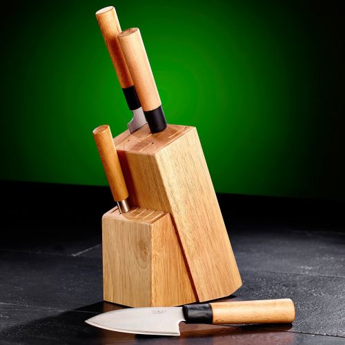  TokioKitchenWare Messerblock unbestueckt: Messerblock aus Holz (Messer-Stander)