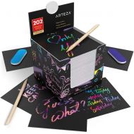 [아마존핫딜][아마존 핫딜] ARTEZA Scratch Paper Notes, Set of 202 Sheets, 3.5x3.5 inches 200 Rainbow Notes & 2 Space Patterned Notes, Include 2 Scratchers, 2 Sharpeners, for Kids, Art & Craft Classrooms and