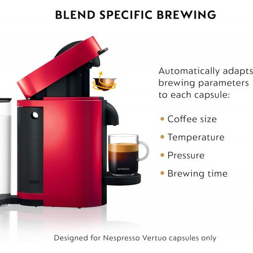 네슬레 DeLonghi America ENV150R Vertuoplus Espresso Machine, Red