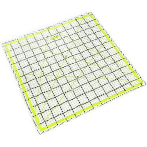 [아마존 핫딜] [아마존핫딜]ARTEZA Acrylic Quilters Ruler & Non Slip Rings - Double-Colored Grid Lines (4.5X4.5, 6X6, 9.5X9.5, 12.5X12.5, Set of 4)